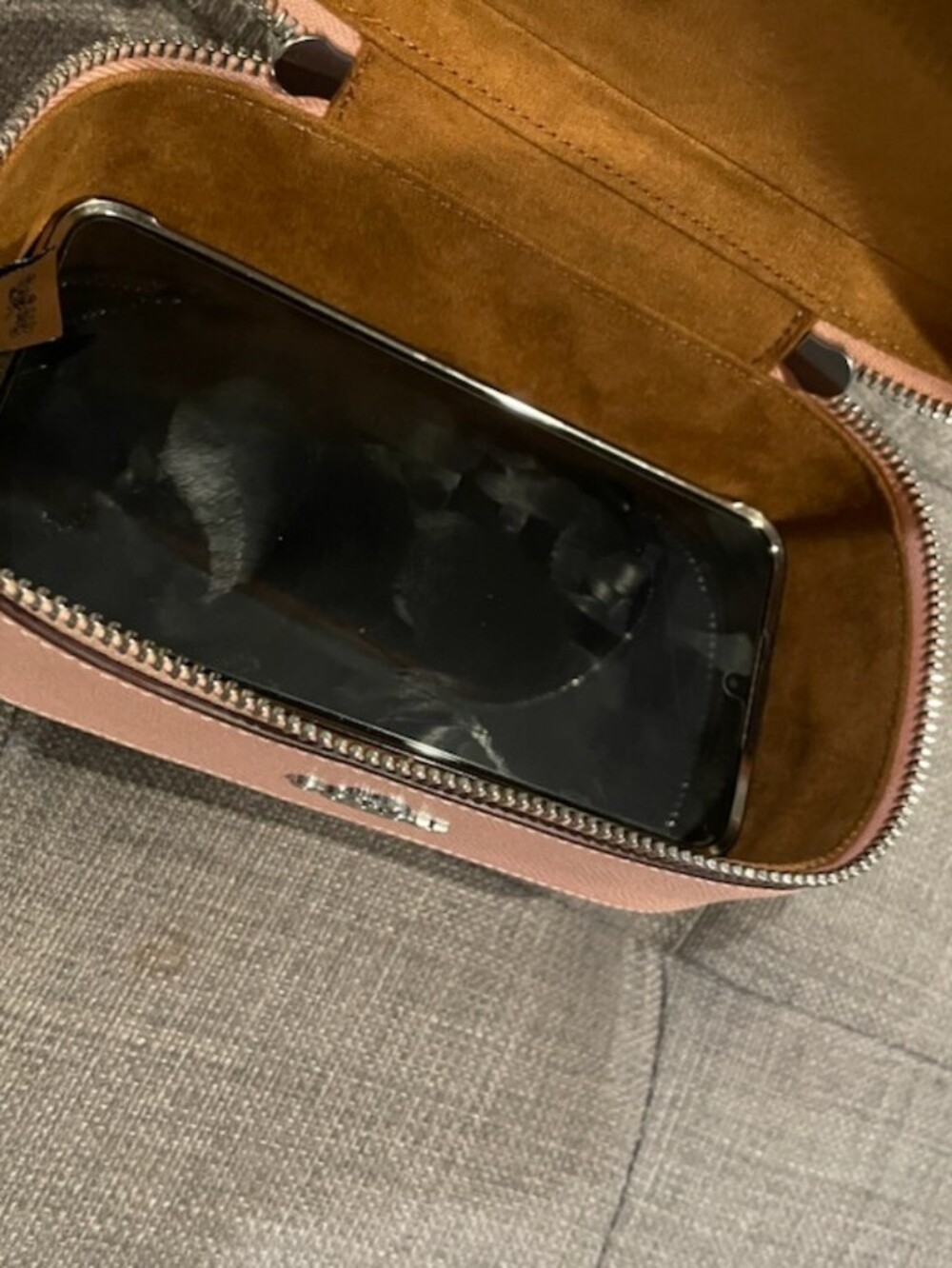 Coach Pink Crossbody Bag with Gold Accents and Structured Design - Picture 5 of 7
